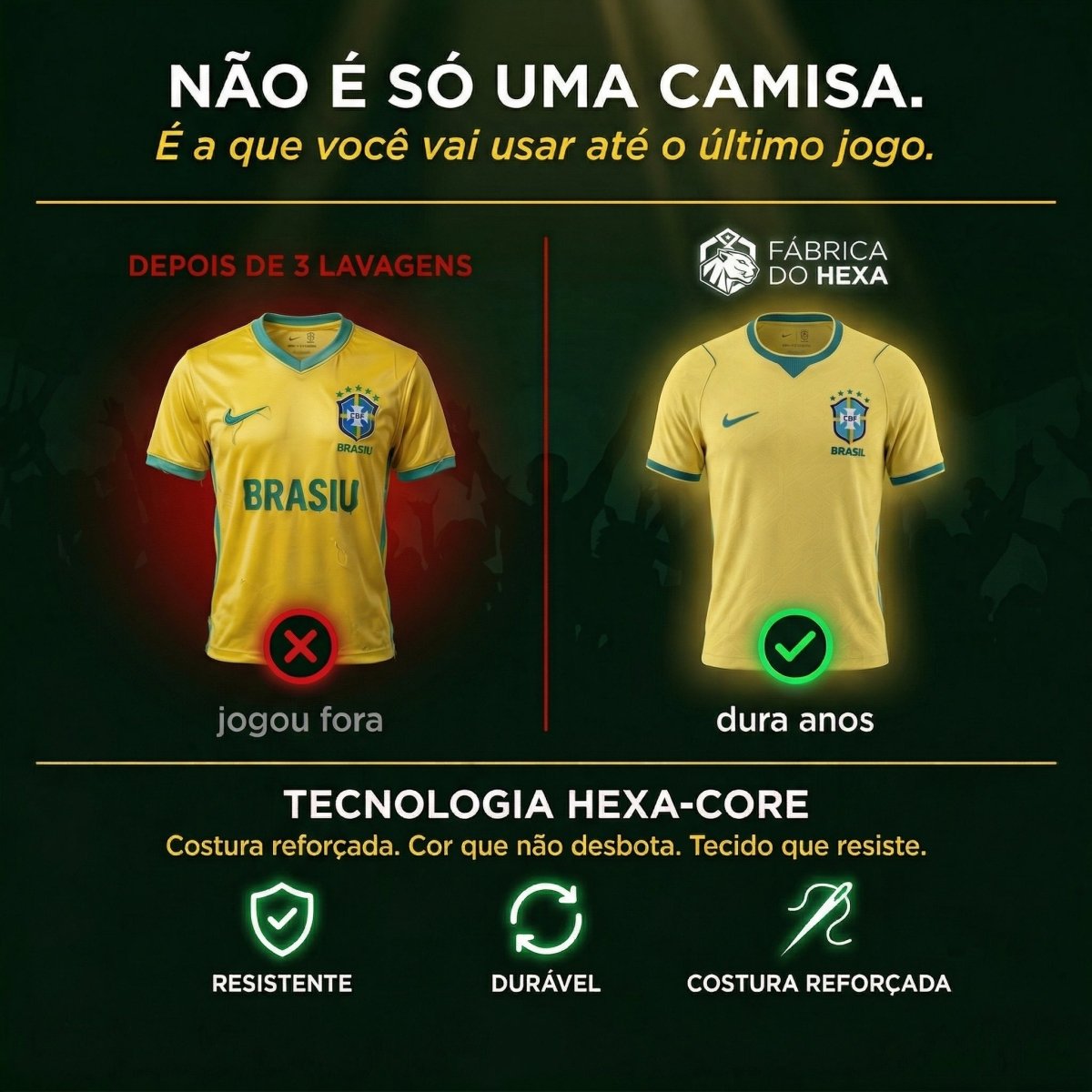 Camisa Oficial Seleção Brasileira 2026 - Goleiro Pro®