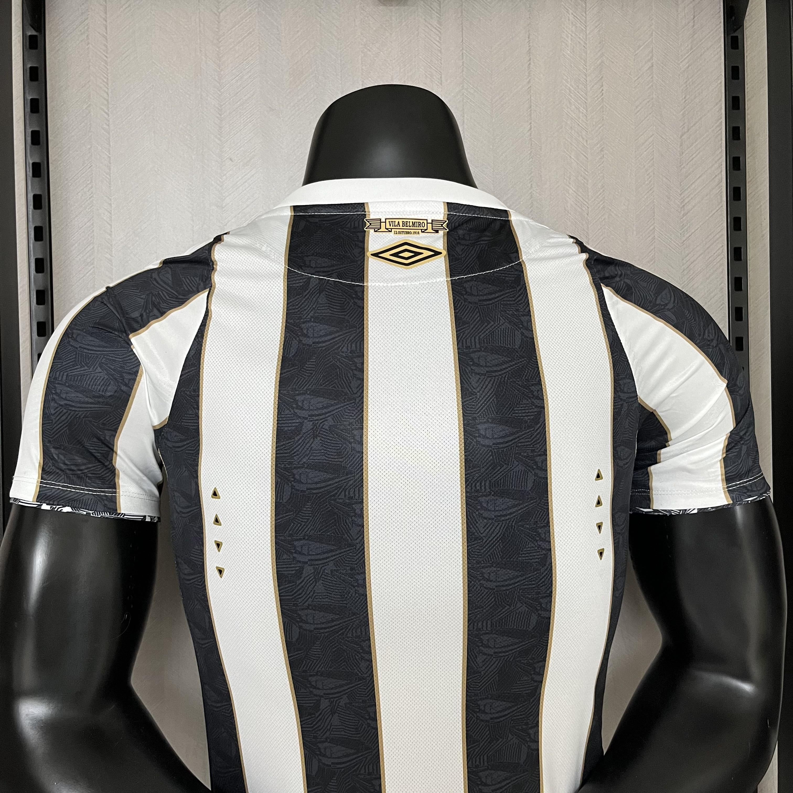 Camisa Santos Fora 2024/25 - Versão Jogador Preto e Branco