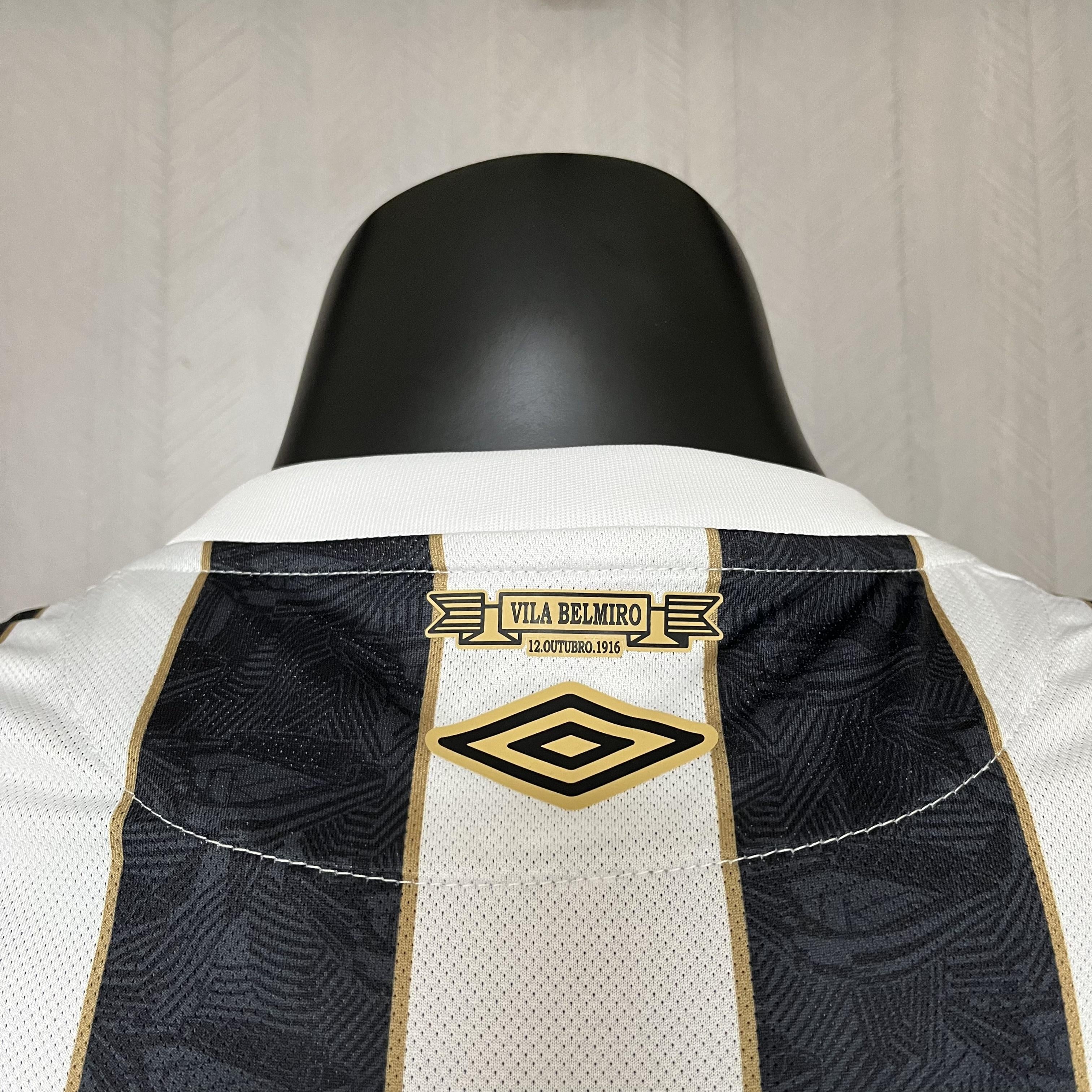 Camisa Santos Fora 2024/25 - Versão Jogador Preto e Branco