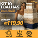 CloudSoft™ – Toalha Premium Algodão Turco | Kit 6 Banhão + 4 Rosto (BRINDE) + OFERTA (TESTE)