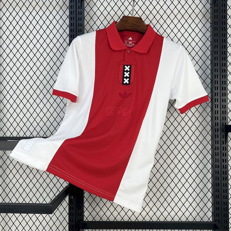 Camisa Ajax Polo Edição Especial 25/26 - Vermelho e Branco