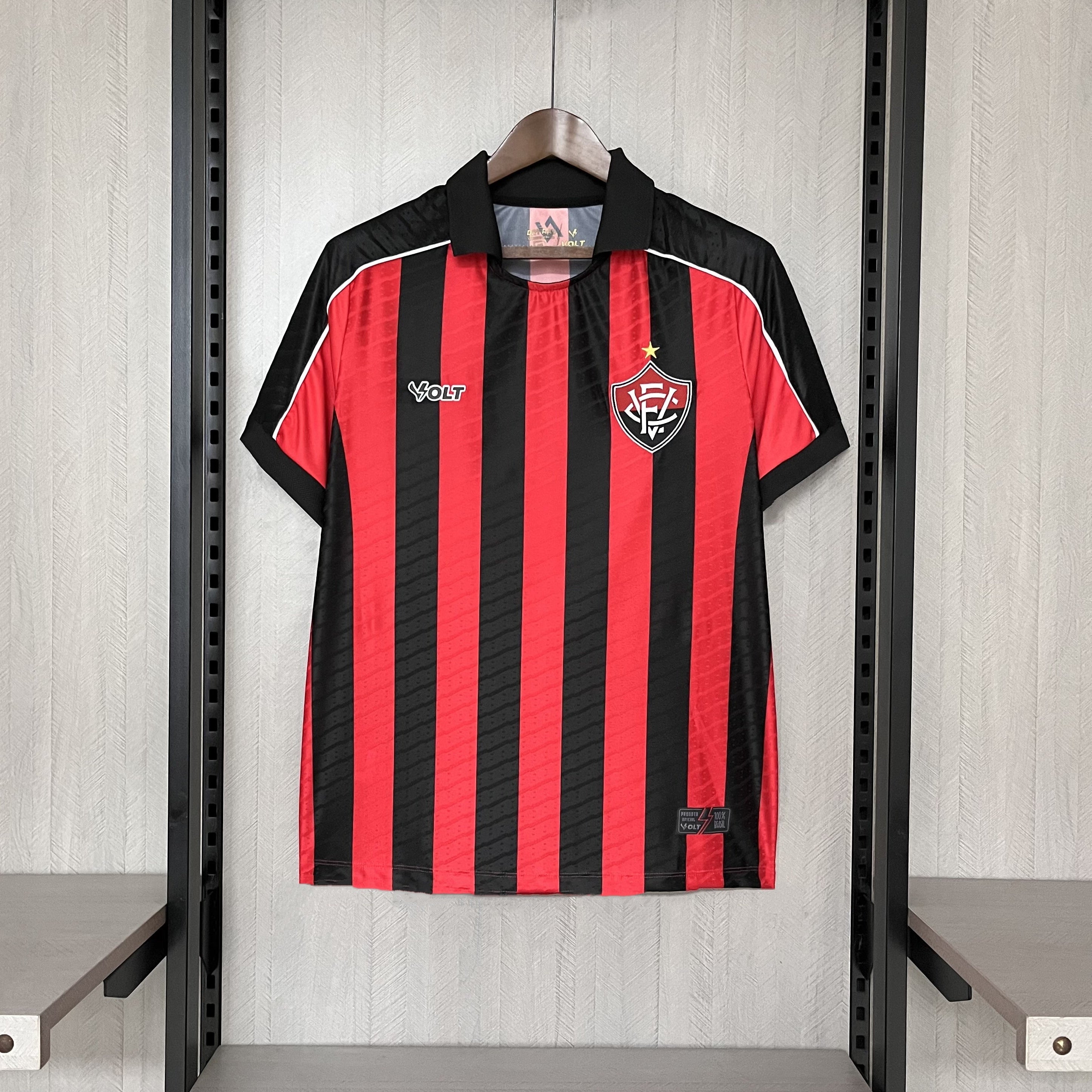Camisa Vitória Titular 25/26 - Vermelha e Preta