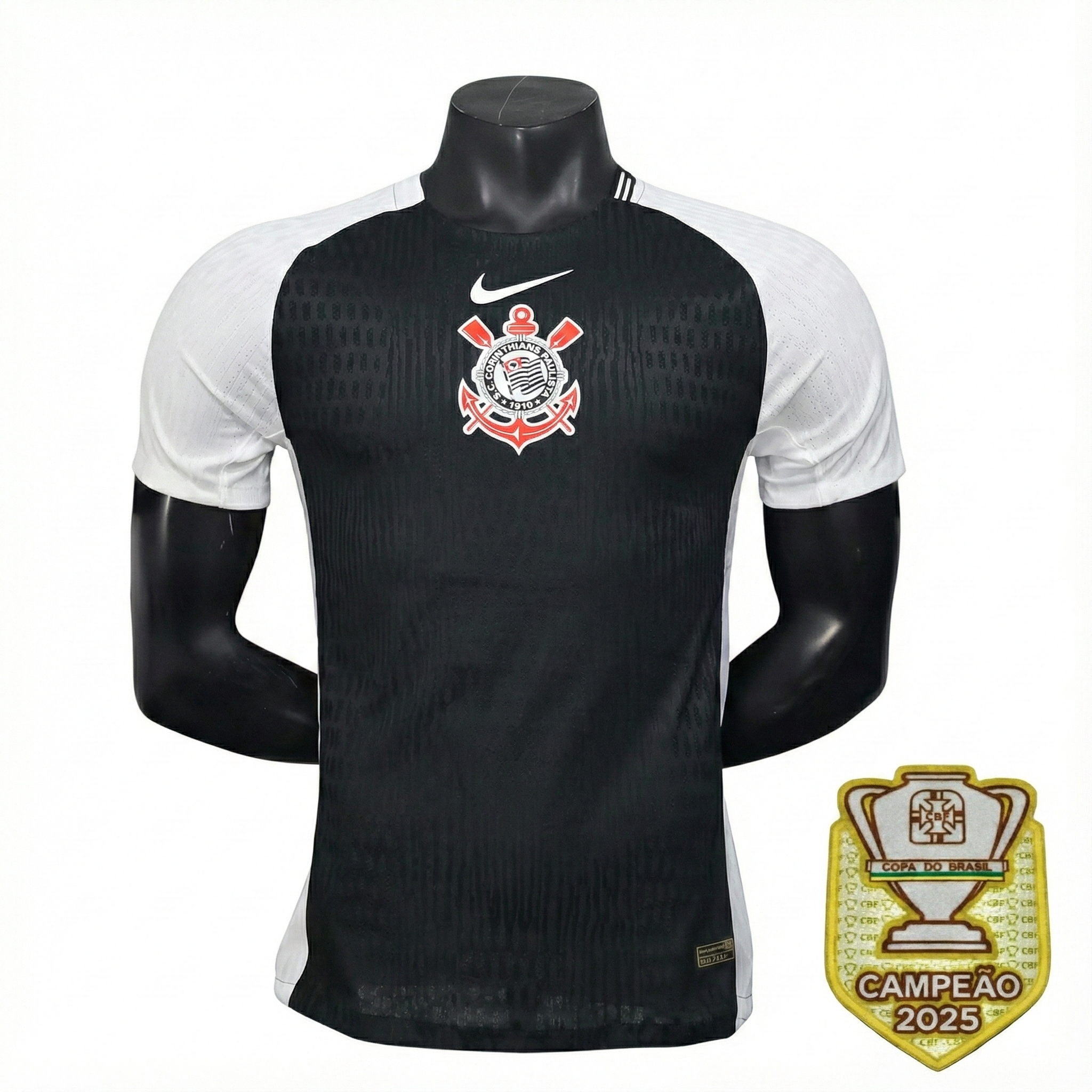 Camisa Corinthians Fora 2025/26 - Versão Jogador Preto e Branco