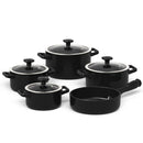 Jogo De Panelas De Cerâmica Aura 5 Pcs - Preto
