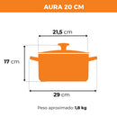 Jogo De Panelas De Cerâmica Aura 5 Pcs - Preto