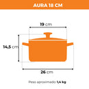 Jogo De Panelas De Cerâmica Aura 5 Pcs - Preto